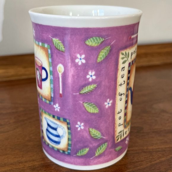 Royal Grafton "Pot of Tea" Teapot Mug Fine Bone China Cup Made in England Purple - Picture 4 of 10
